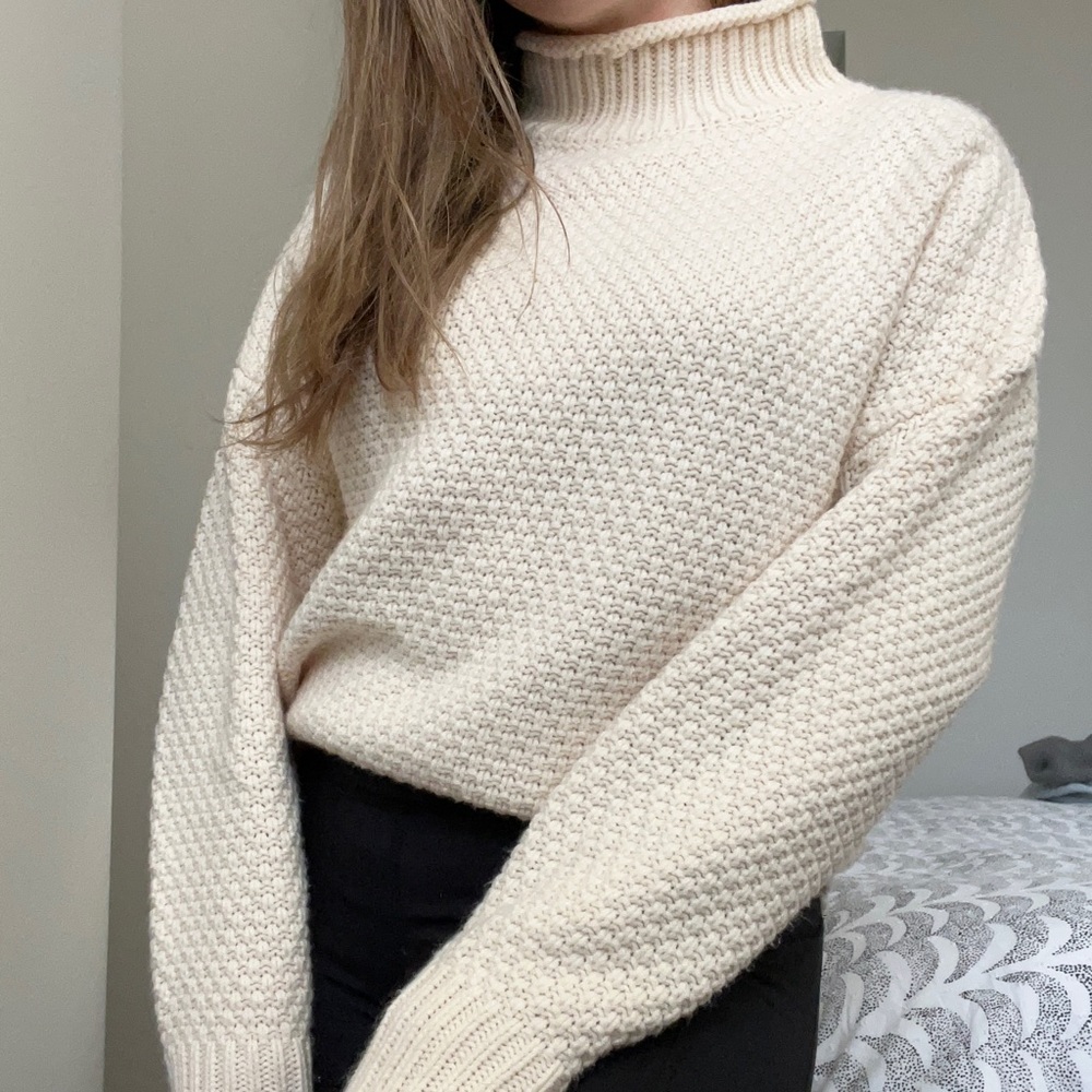 SALE! Cream Ivory Knit Sweater Turtleneck